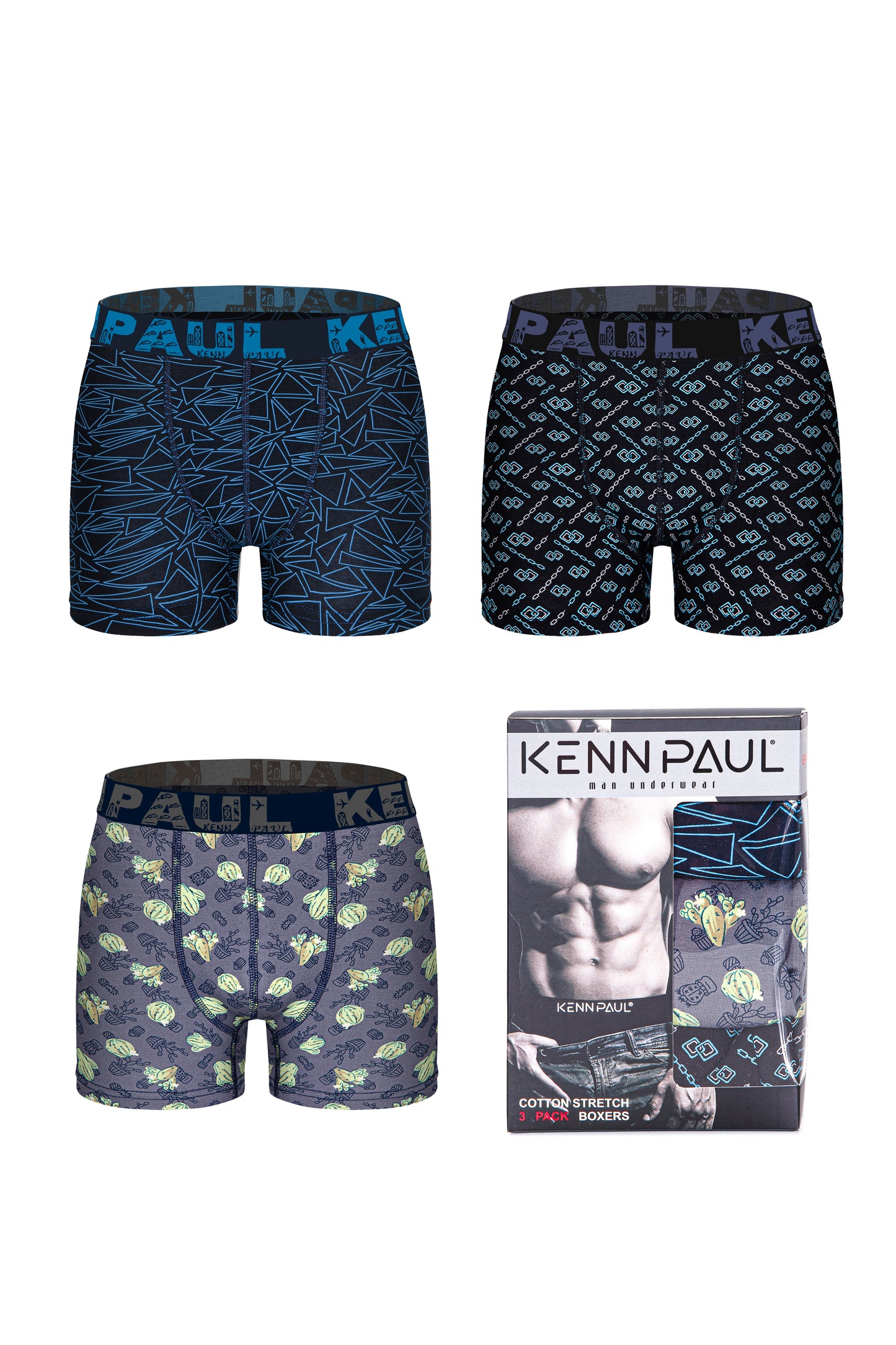 Kenn Paul - Nature-Inspired Boxer Briefs (3 Boxers in One Box)