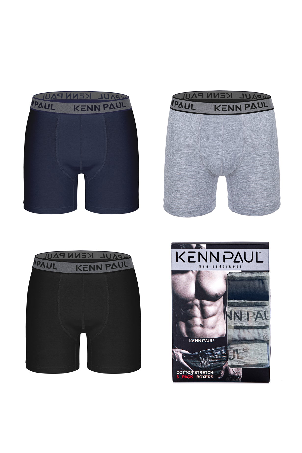 Kenn Paul - Supreme Comfort Boxer Briefs (3 Boxers in One Box)