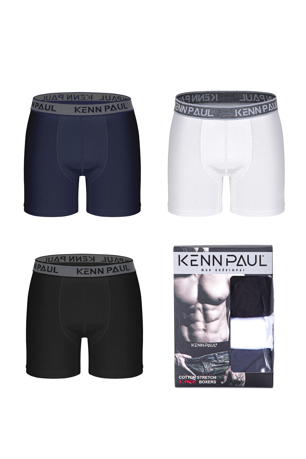 Kenn Paul - Essential Comfort Boxer Briefs (3 Boxers in One Box)